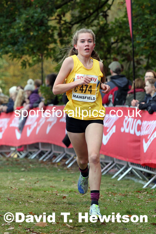 Girls under-13s 2021 National Cross Country Relays, Berry Hill Park, Mansfield. Photo: David T. Hewitson/Sports for All Pics